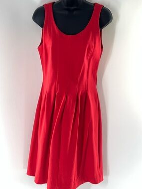 J. Crew Red Sleeveless Fit-and-Flare Mini Dress-Size 4